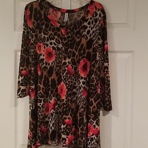 Leopard and Floral Print top